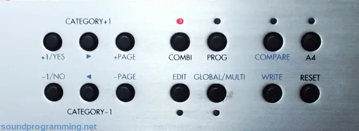 Korg TR-Rack Front Panel Buttons