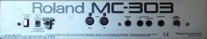 Roland MC-303 Back