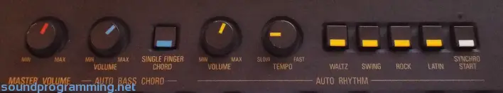 Yamaha PS-3 Rhythm and Volume Controls