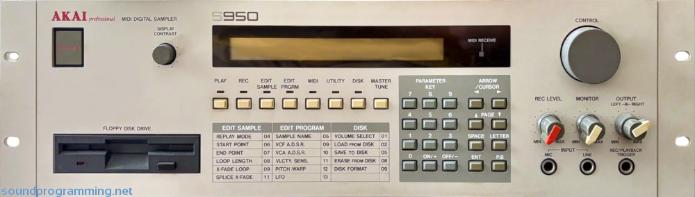 Akai S950 Front Panel View