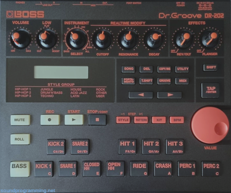 Roland Boss Dr-202 Dr. Groove Top View