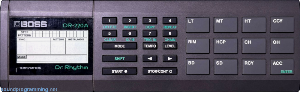 Boss DR-220A Dr. Rhythm Front Panel View