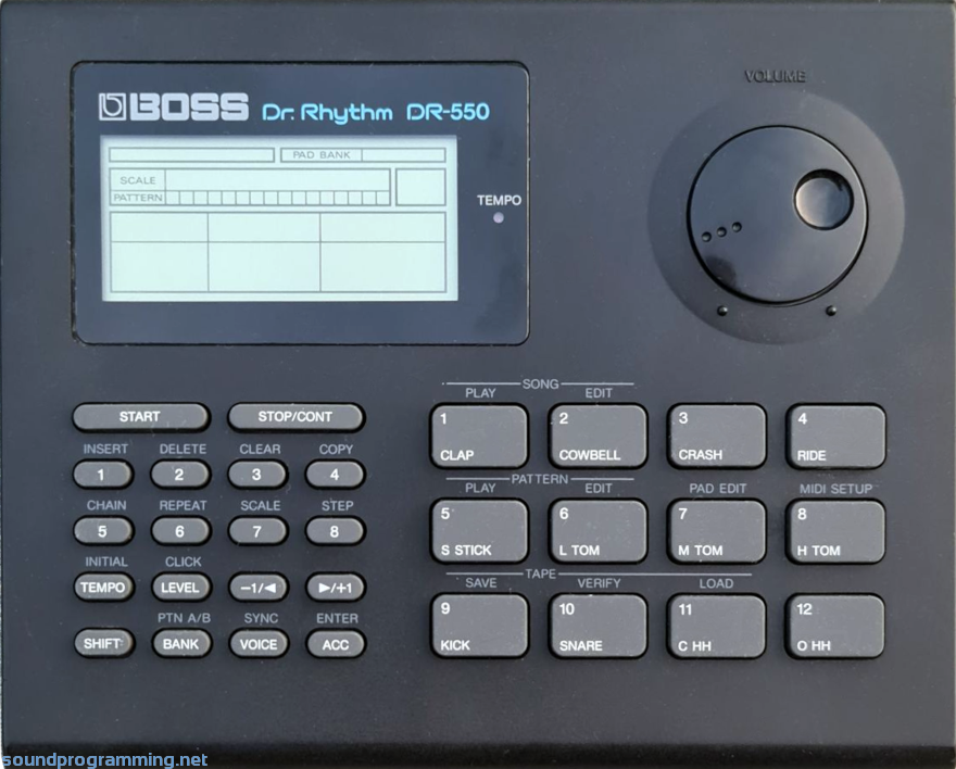 Roland Boss DR-550 Front Panel View