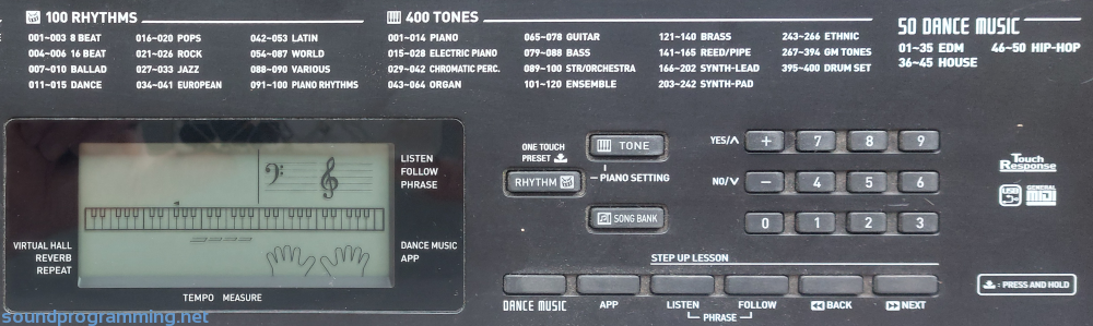 Casio CTK-3500 Right Panel