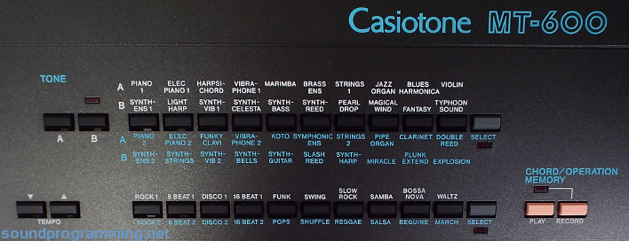 Casio MT-600 Instruments