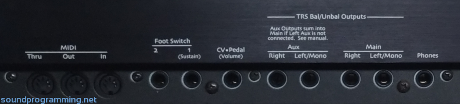 Ensoniq ZR-76 Rear Connections