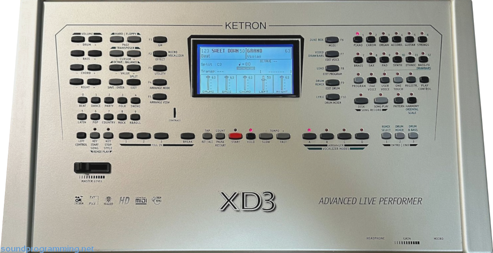 Ketron XD3 Top View