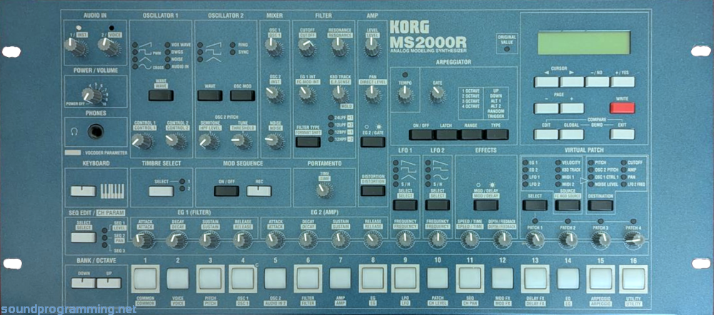 Korg MS2000R Front View Korg MS2000 Analog Modeling Synthesizer Front View