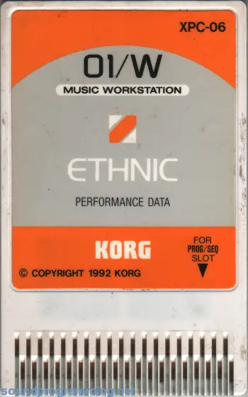 Korg 01/W XPC-806 Ethnic Card