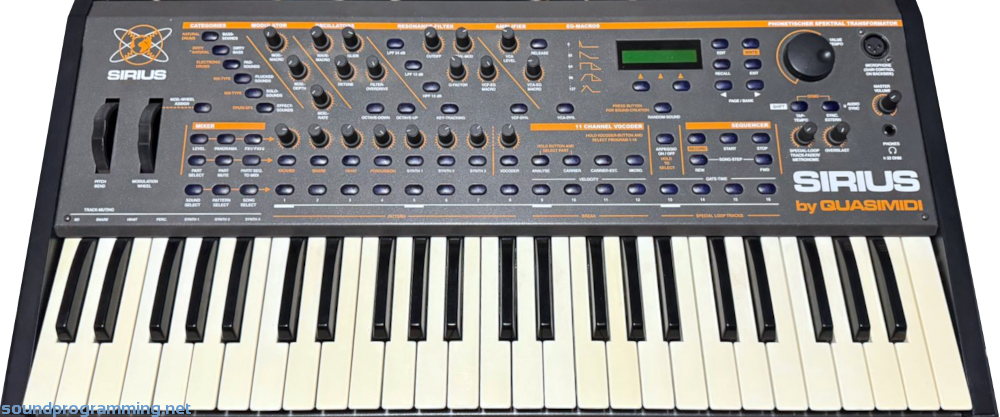 Quasimidi Sirius Synthesizer Front View