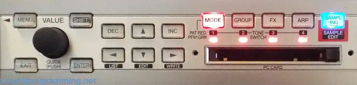 Roland Fantom XR Panel Right Side Controls