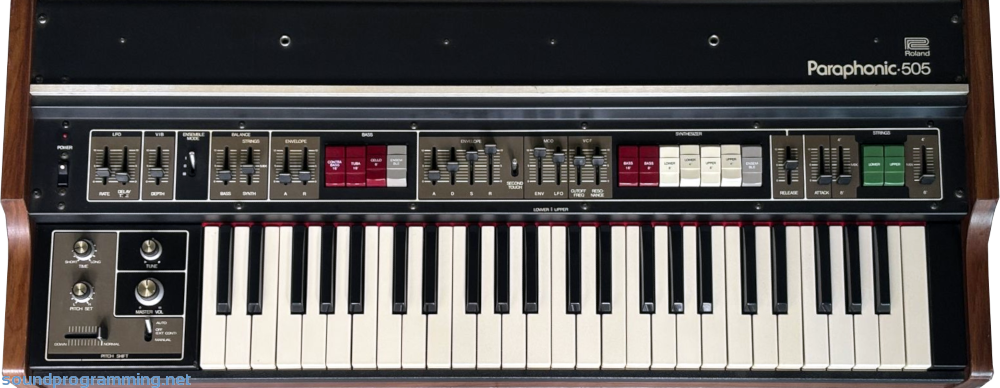 Roland RS-505 Front View Roland Paraphonic-505 RS-505 Top View