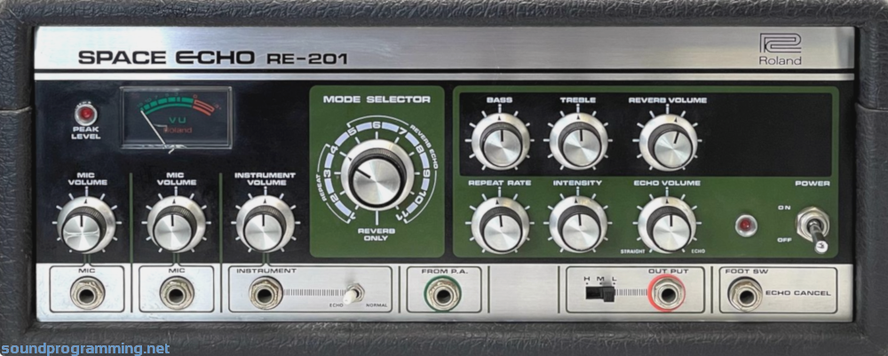 Roland RE-201 Space Echo Front Panel Roland Space Echo RE-201 Front Panel View
