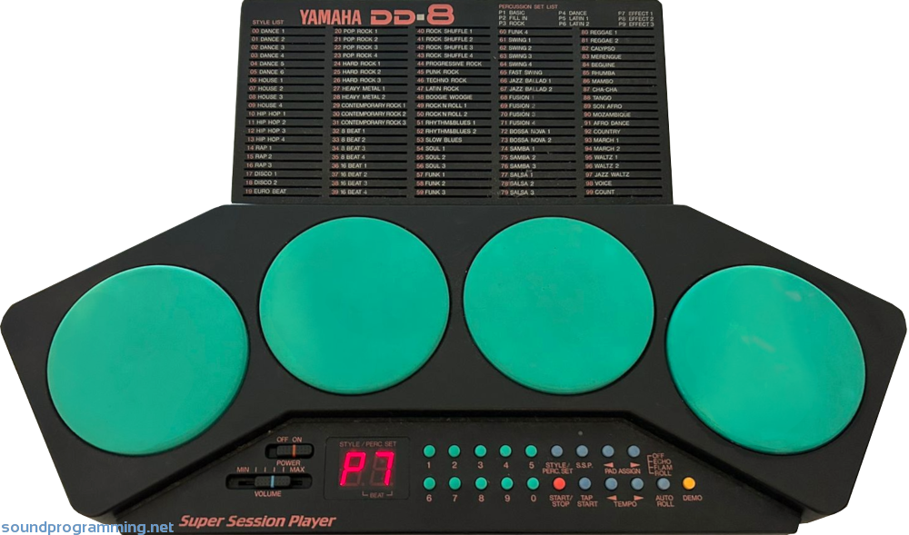 Yamaha DD-8 Super Session Player Front View Yamaha DD-8 Super Session Player Top View