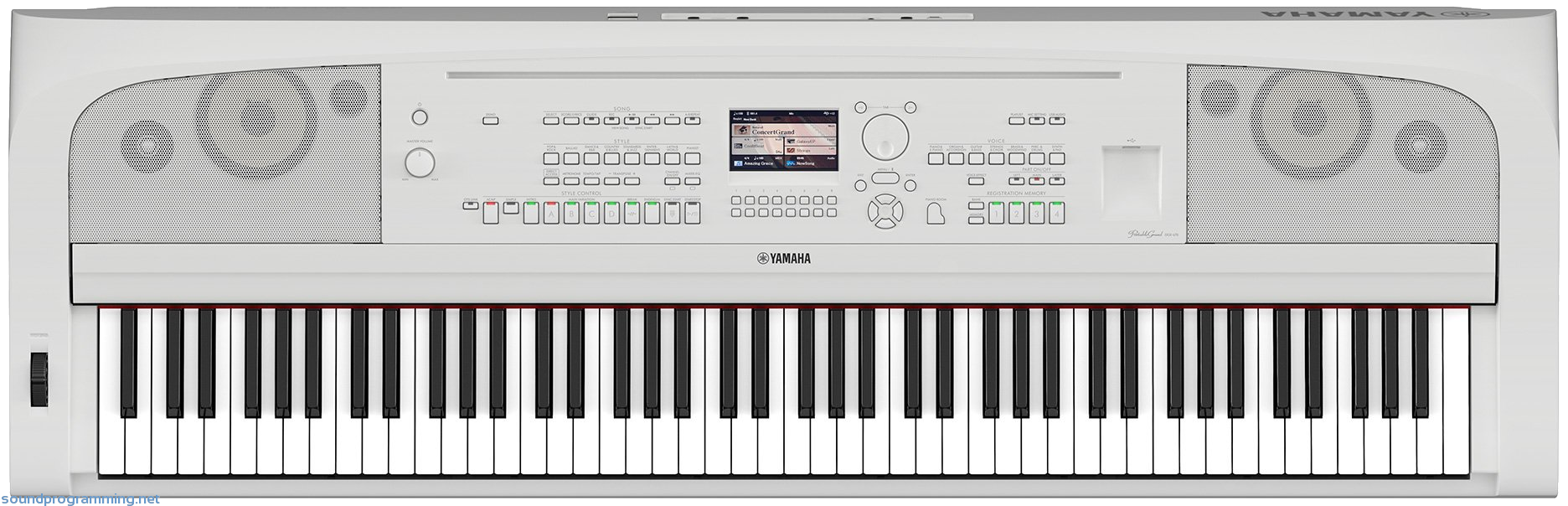Yamaha DGX-670 White Top View