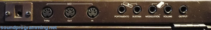 Yamaha DX7 Rear Connections