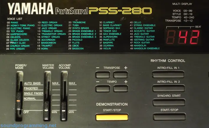 Yamaha PSS-280 Left Side